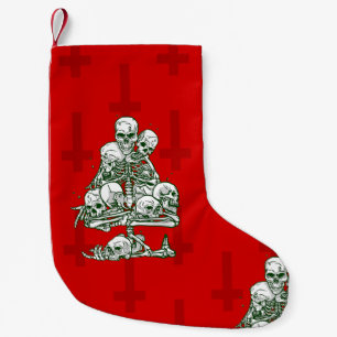 skull ugly christmas tree skeleton gothic cross small christmas stocking