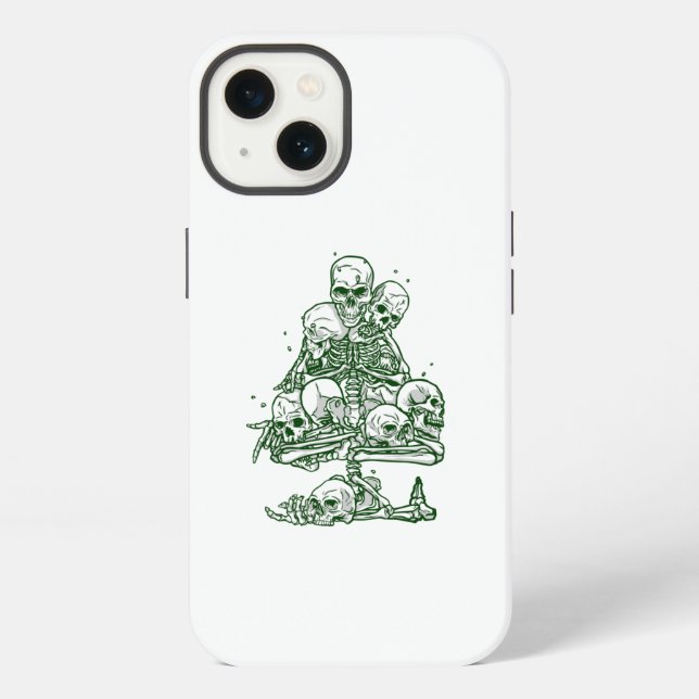 skull ugly christmas tree skeleton gothic iPhone case (Back)