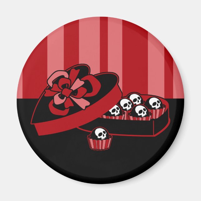 Skull Valentine Candy Magnet (Front)