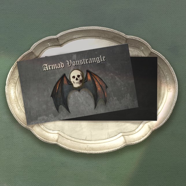 Skull Vampire Bat Dark Business Card (Creator Uploaded)