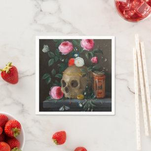 Skull Vanitas Still Life Jan van Kessel Napkin