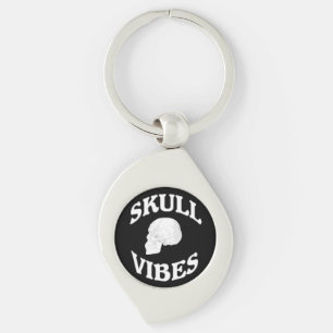 Skull vibes key ring