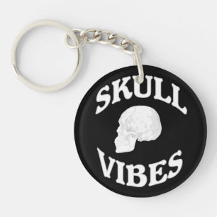 Skull vibes key ring