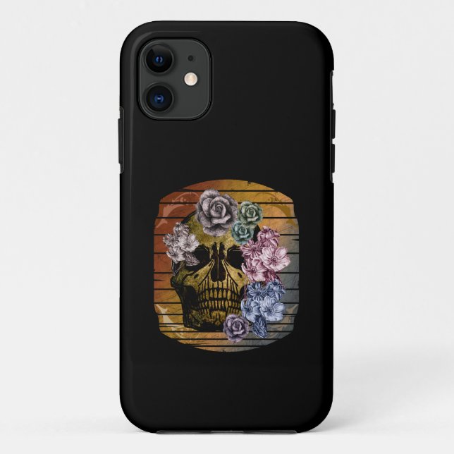 SKULL VINTAGE FLORAL Case-Mate iPhone CASE (Back)