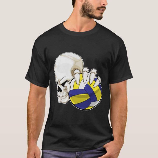 Skull Volleyball player Volleyball T-Shirt (Front)