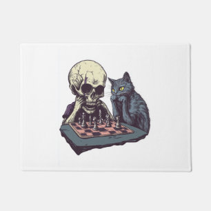 Skull vs Cat � Funny Chess Battle Doormat