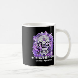 Skull We Wear Purple For Overdose Awareness Coffee Mug