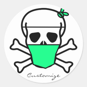 Skull Wearing Mask Thunder_Cove Classic Round Sticker