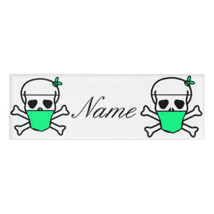 Skull Wearing Mask Thunder_Cove Name Tag