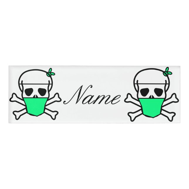 Skull Wearing Mask Thunder_Cove Name Tag (Front)