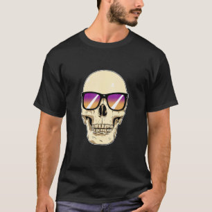 Skull Wearing Sunglasses with Purple and Orange Le T-Shirt