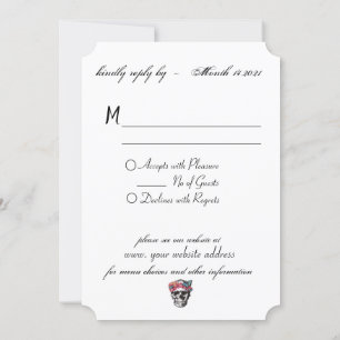 Skull Wedding - Until Death Us Do Part Reply Card