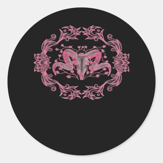 Skull Whimsigoth Aesthetic Classic Round Sticker (Front)