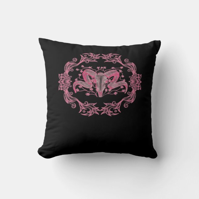 Skull Whimsigoth Aesthetic Cushion (Front)