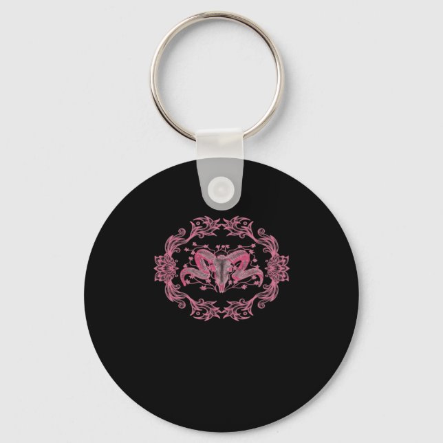 Skull Whimsigoth Aesthetic Key Ring (Front)