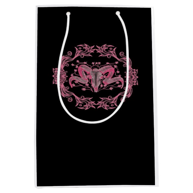Skull Whimsigoth Aesthetic Medium Gift Bag (Front)