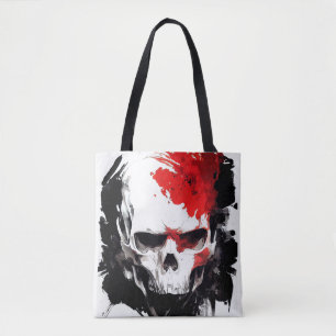 Skull Wild Nature Free Spirit Art Brush Painting Tote Bag