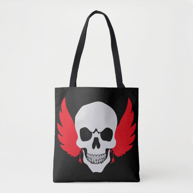skull wing wings tote bag (Front)