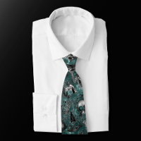 Skull Witch Floral | Dark Gothic Midnight Teal