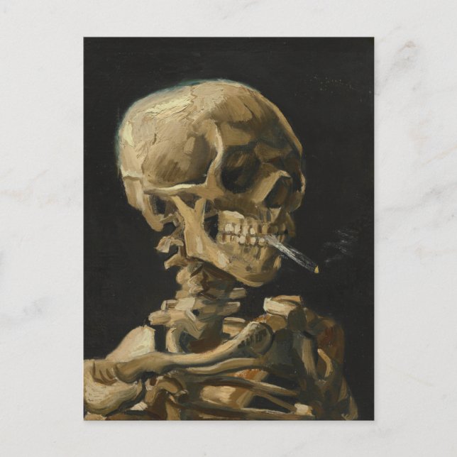 Skull with a Burning Cigarette by Van Gogh Postcard (Front)