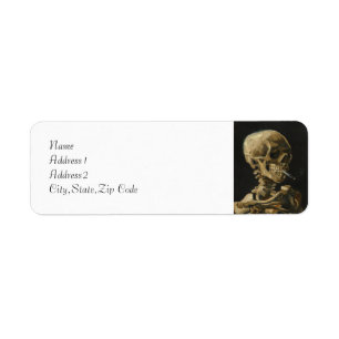 Skull with a Burning Cigarette by Van Gogh Return Address Label