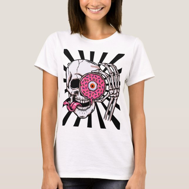 Skull with a Doughnut Eye T-Shirt (Front)