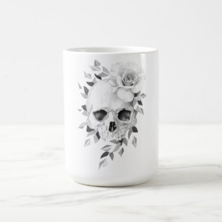 skull with a rose coffee mug
