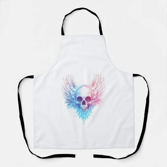 Skull with Angel Wings Apron (Front)