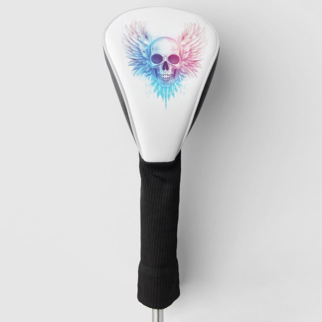 Skull with Angel Wings Golf Head Cover (Front)