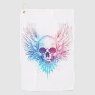 Skull with Angel Wings Golf Towel