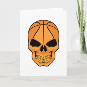 Skull with Basketball Head Card