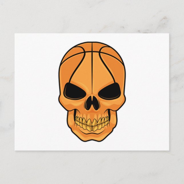 Skull with Basketball Head Postcard (Front)
