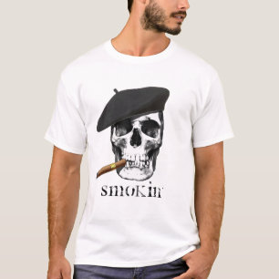 Skull with Beret and Cigar Smoking Smokin' shirt