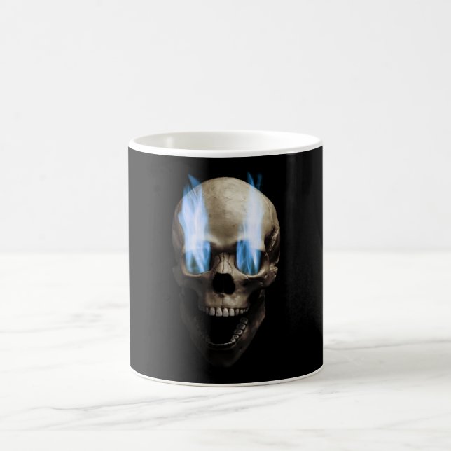 skull with blue flame coffee mug (Center)