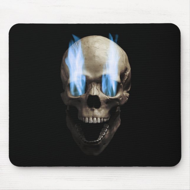 skull with blue flame mouse pad (Front)