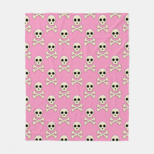 Skull with Bones Fleece Blanket