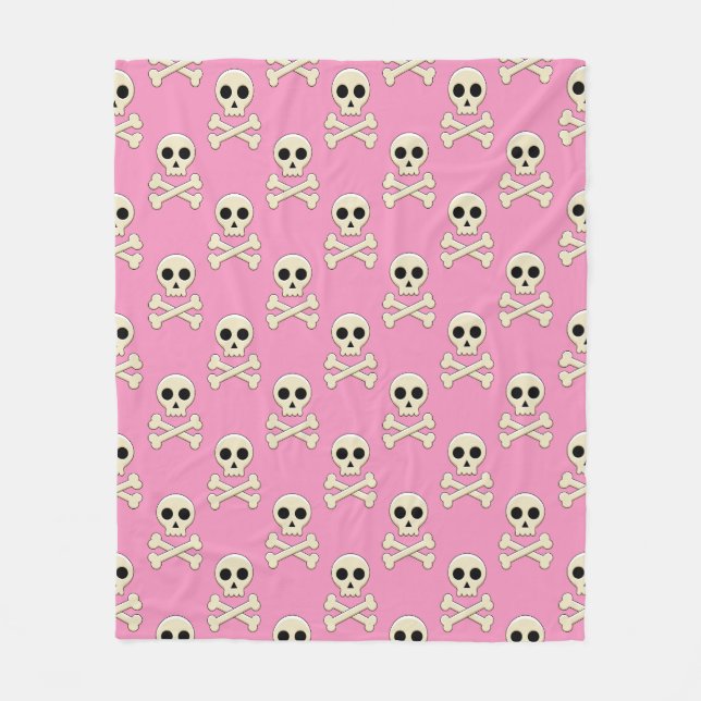 Skull with Bones Fleece Blanket (Front)