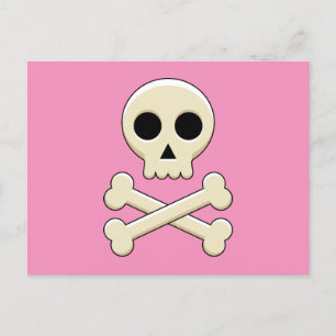 Skull with Bones Holiday Postcard