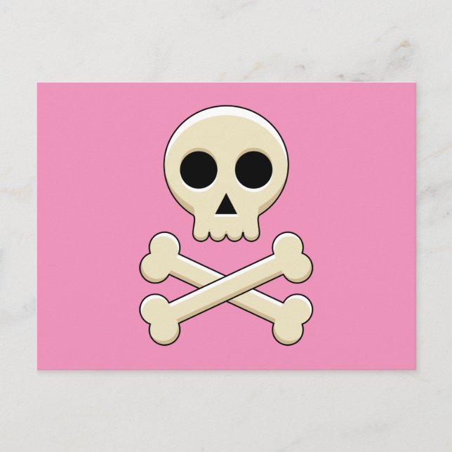 Skull with Bones Holiday Postcard (Front)