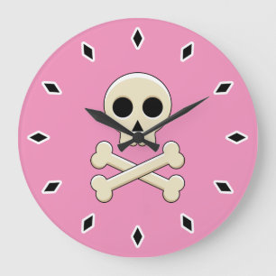 Skull with Bones Large Clock