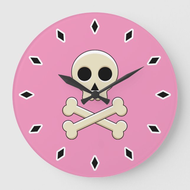Skull with Bones Large Clock (Front)