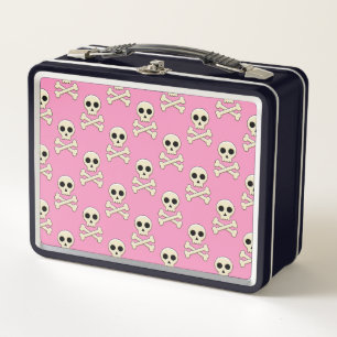Skull with Bones Metal Lunch Box