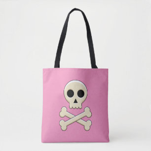 Skull with Bones Tote Bag