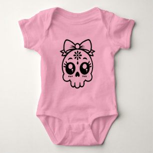 Skull with Bow  Baby Bodysuit