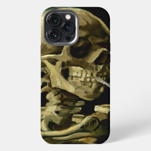 Skull with Burning Cigarette by Van Gogh iPhone Case