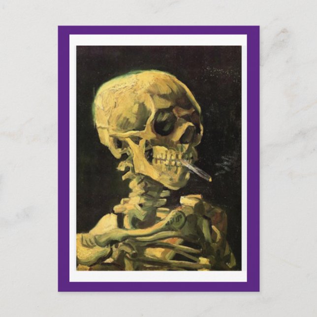 Skull with Burning CIgarette by Van Gogh, Postcard (Front)