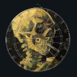 Skull with Burning Cigarette by Vincent van Gogh Dartboard<br><div class="desc">Skull with Burning Cigarette by Vincent van Gogh is a vintage fine art post impressionism still life painting. A portrait of human skeleton smoking. Great image to use for anti-smoking products. Smoking kills 1, 000s every year, help someone to quit smoking today. Great image for Halloween or Día de los...</div>