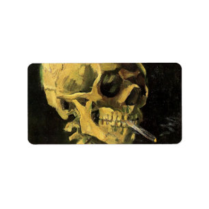 Skull with Burning Cigarette by Vincent van Gogh Label