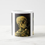 Skull with Burning Cigarette by Vincent van Gogh Large Coffee Mug<br><div class="desc">Skull with Burning Cigarette by Vincent van Gogh is a vintage fine art post impressionism still life painting. A portrait of human skeleton smoking. Great image to use for anti-smoking products. Smoking kills 1, 000s every year, help someone to quit smoking today. Great image for Halloween or Día de los...</div>