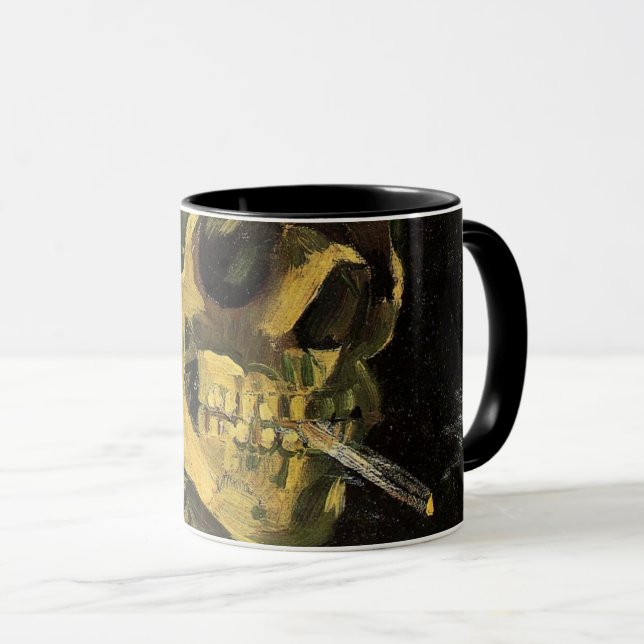 Skull with Burning Cigarette by Vincent van Gogh Mug (Front Right)